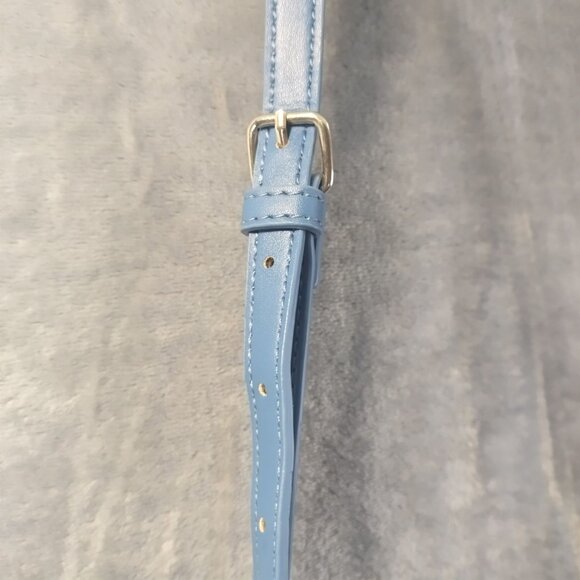 BONA Blue Faux Leather Crossbody Bag Purse Adjustable Strap Card Slots Small - Picture 8 of 12